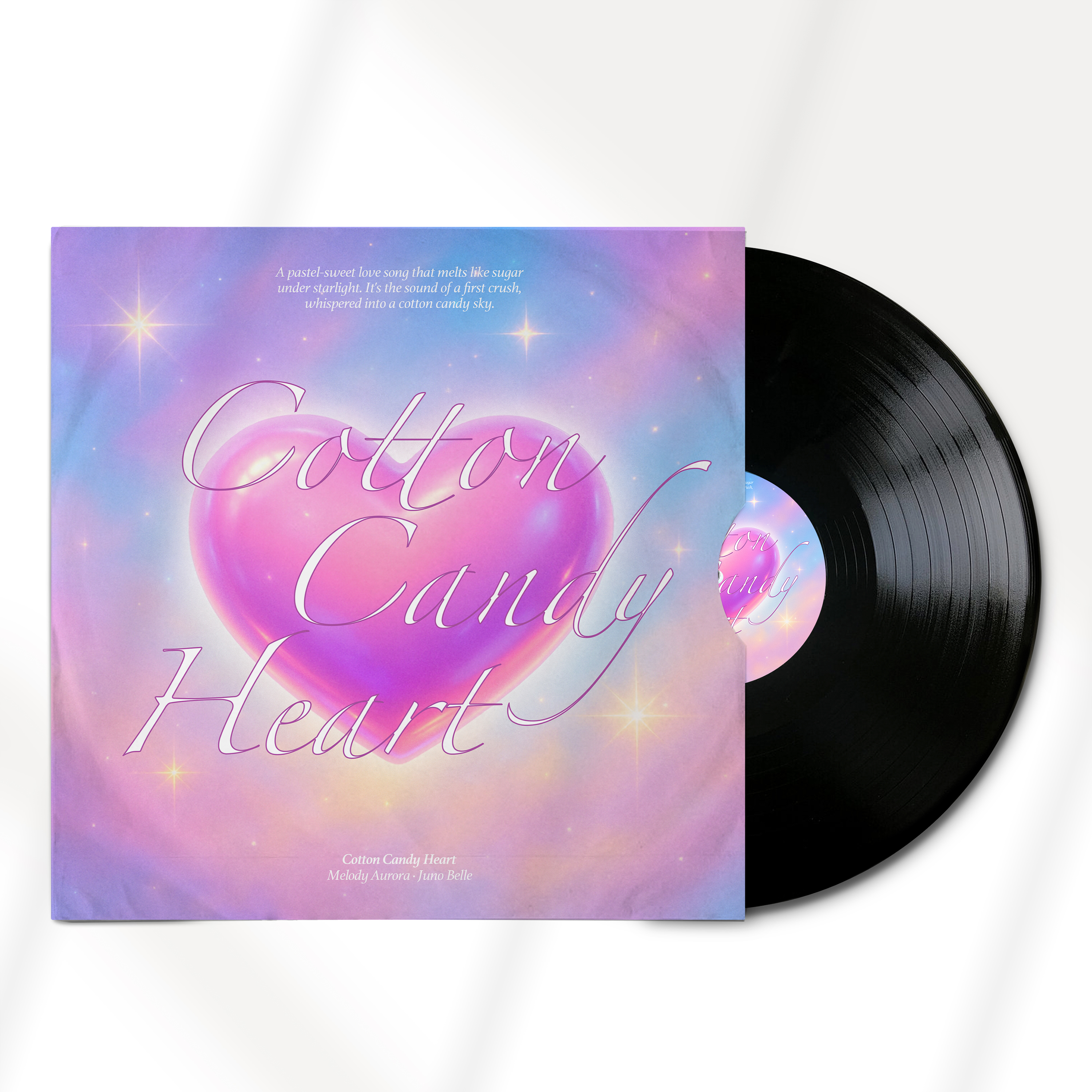 Cotton Candy Heart 빈티지 텍스처 적용 앨범커버 제작 예시