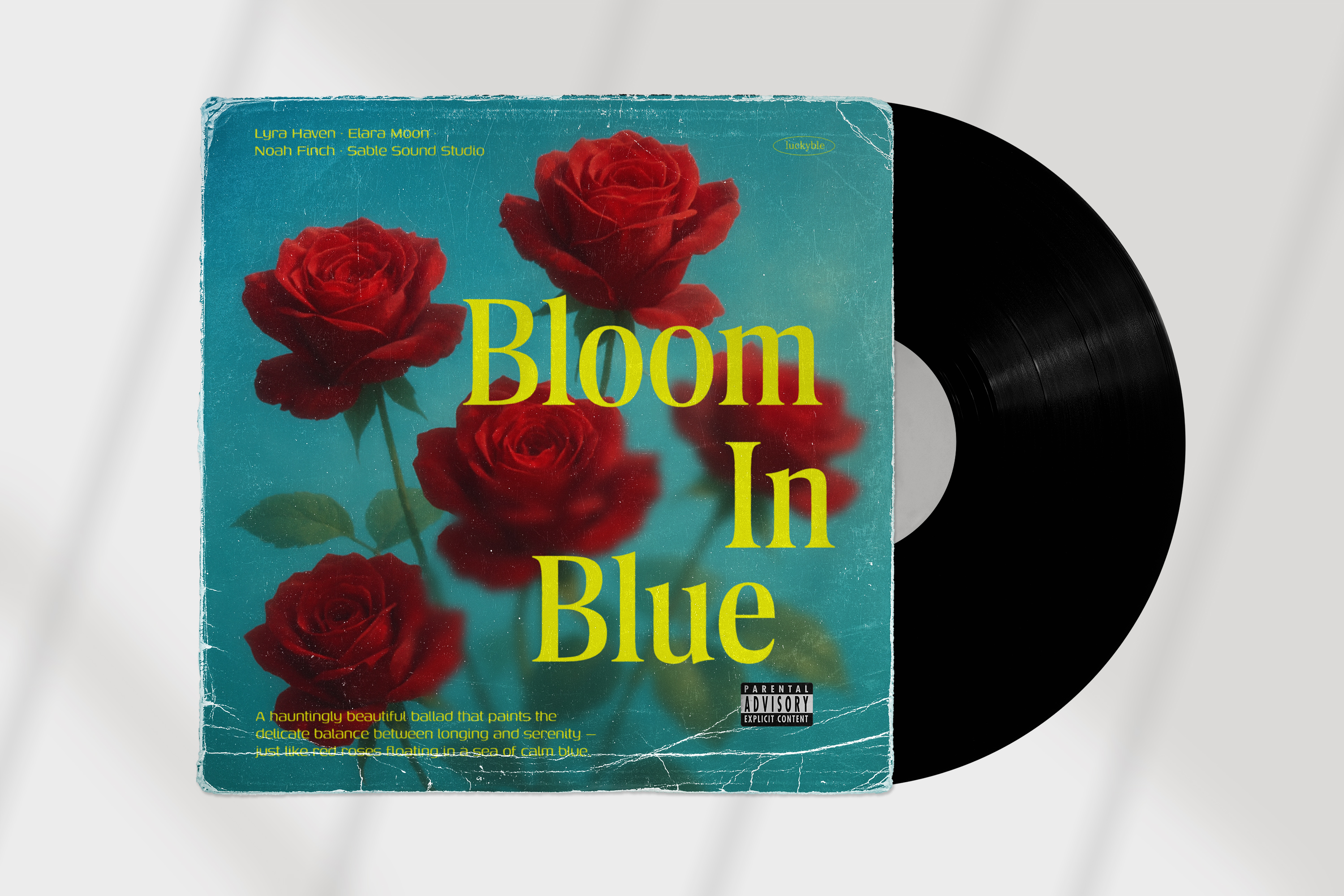 Bloom in Blue 장미와 블루 톤 발라드 앨범커버 시안