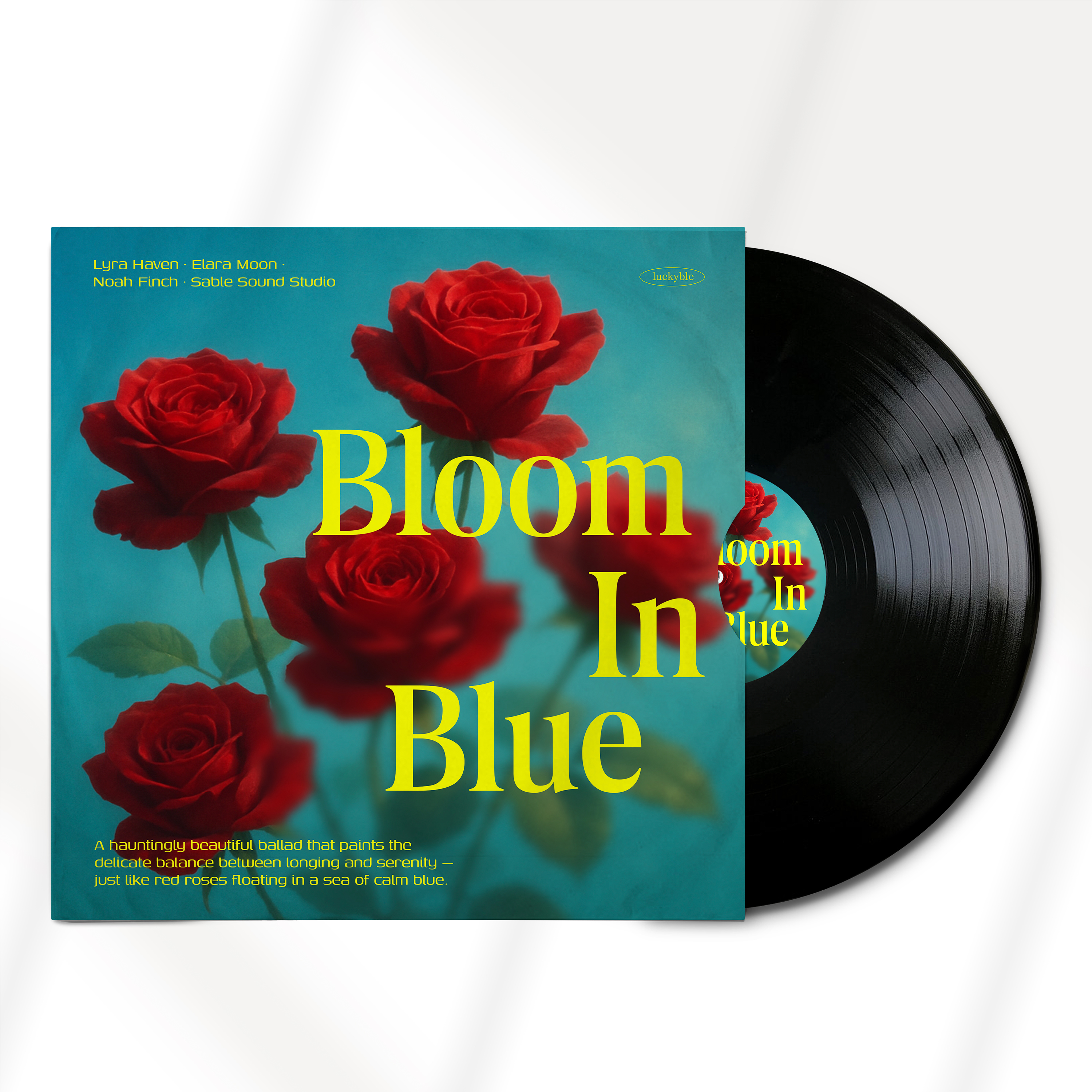 Bloom in Blue 필름 텍스처가 들어간 앨범커버 디자인 작업