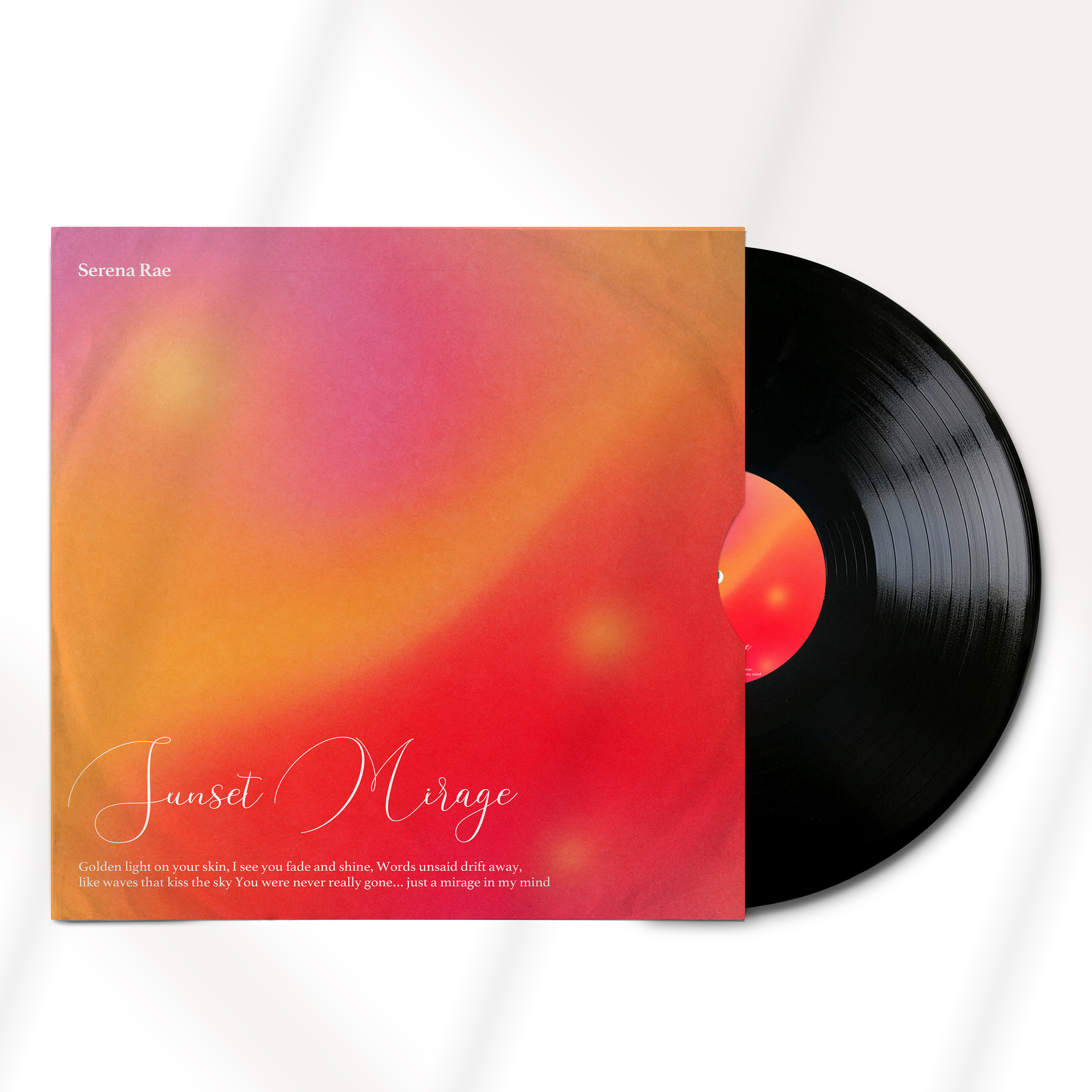 Sunset Mirage 캘리그래피 타이포가 더해진 앨범 자켓 디자인