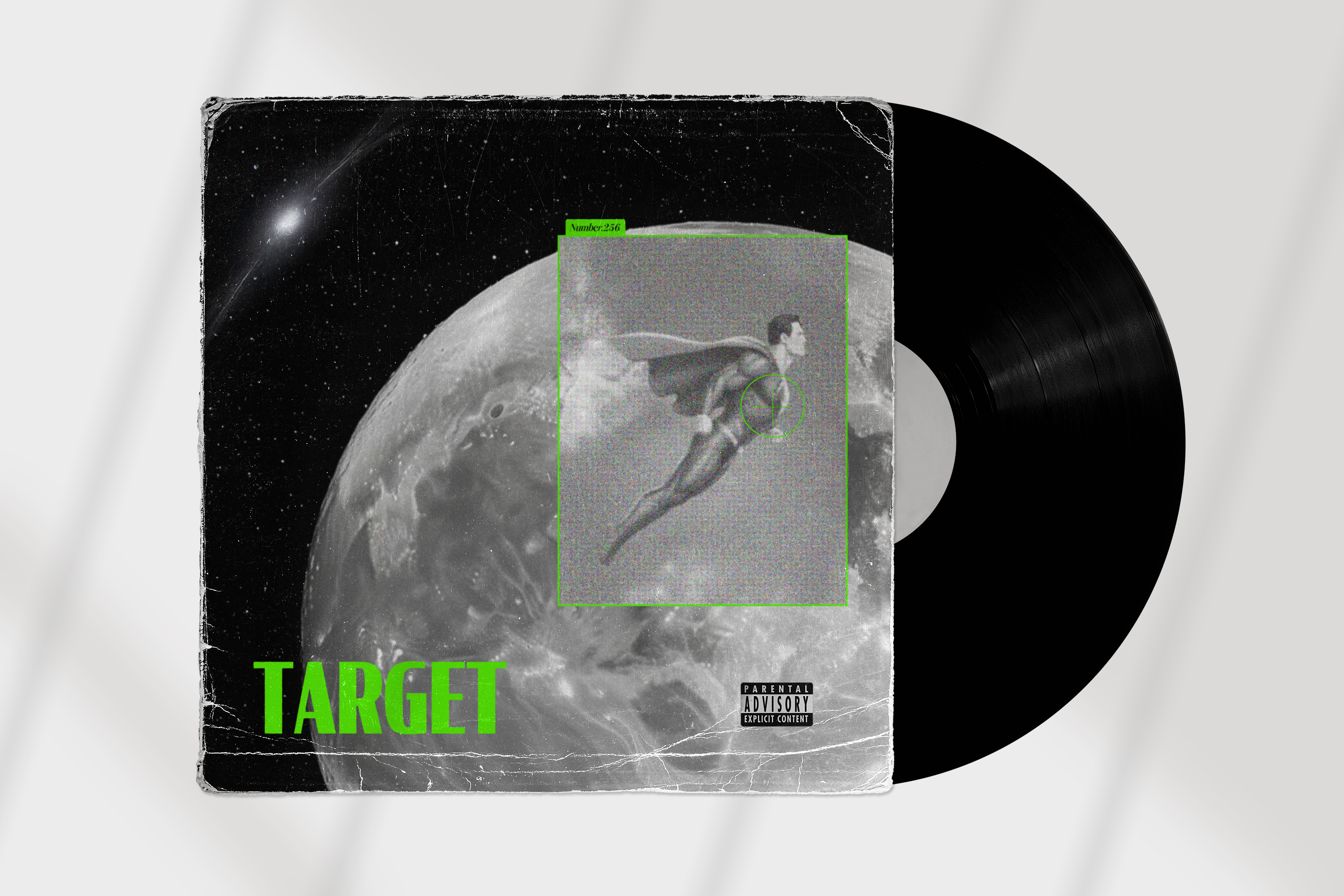 TARGET 우주와 히어로가 결합된 레트로 퓨처리즘 앨범커버 시안